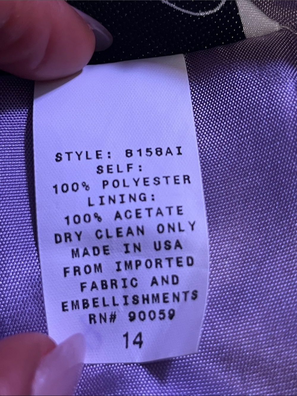 Michelangelo Dress Long Lavender Lilac Formal Gown Evening Wear Wedding Elegant - Picture 10 of 11